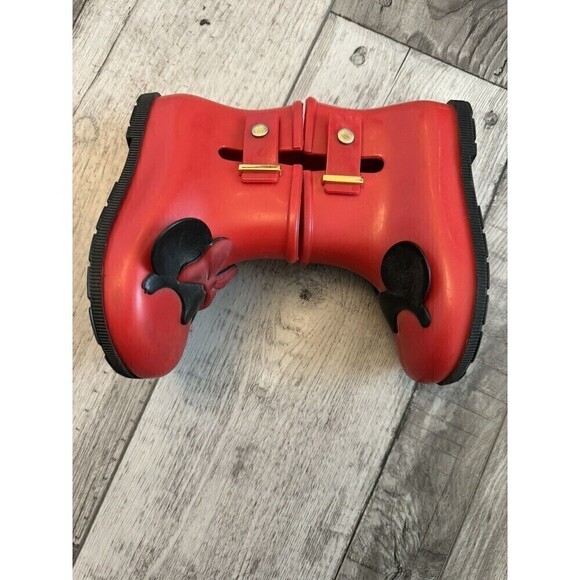 Mini Melissa X Disney Minnie Mouse Baby Girl Boots  Red Ears Sugar 10 - Picture 5 of 9